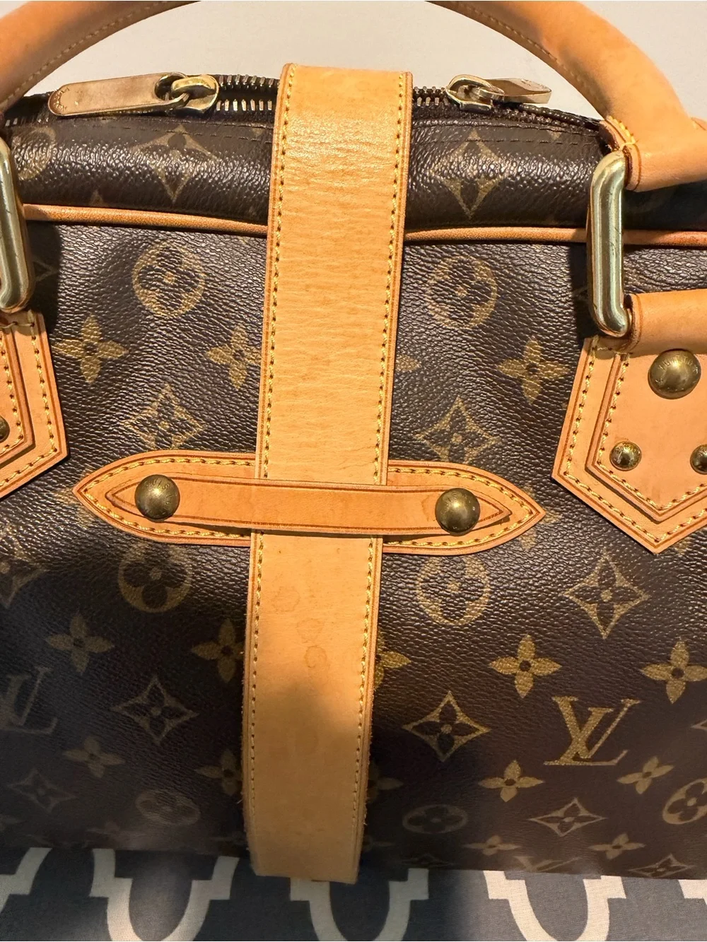 Louis Vuitton Manhattan GM: Monogram Canvas Satchel with Natural Vachetta Trim